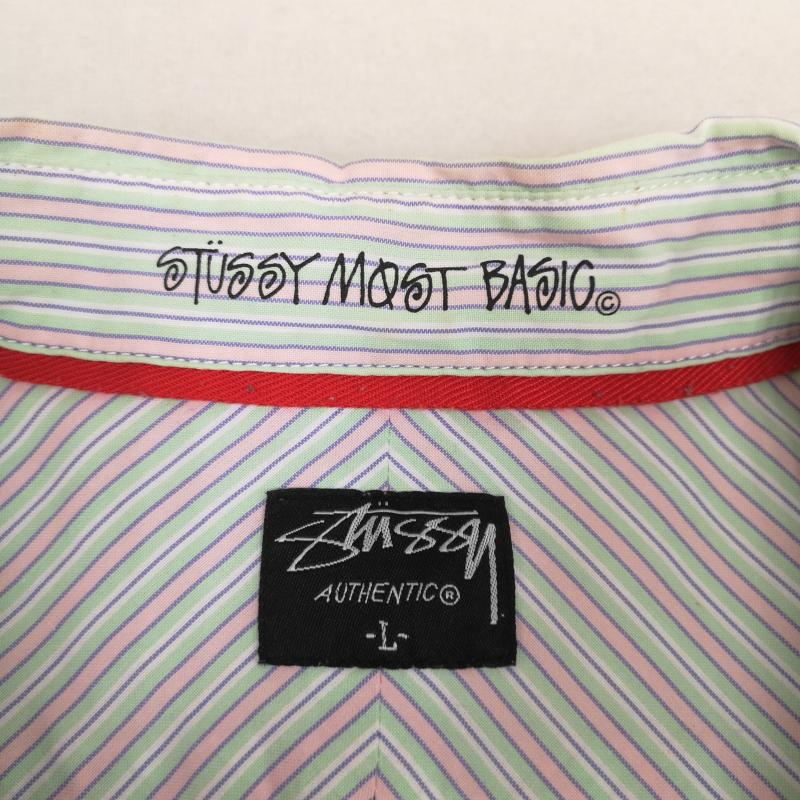 ステューシー STUSSY シャツ、ブラウス 長袖 マルチ ストライプ柄 クラウン 王冠 ボタンダウン 長袖 シャツ L マルチカラー / マルチカラー / multicolor メンズ USED 古着 中古 50170199