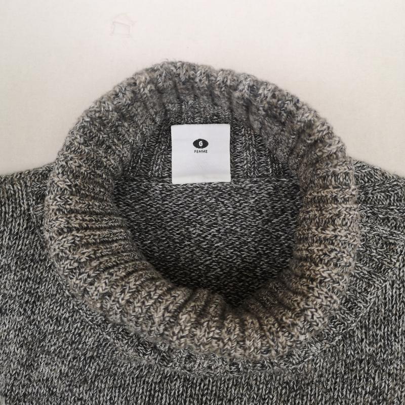 コロンビア Columbia ニット、セーター 長袖 霜降り メランジ柄 タートルネック ニット セーター L 灰 / グレー / gray レディース USED 古着 中古 50170204