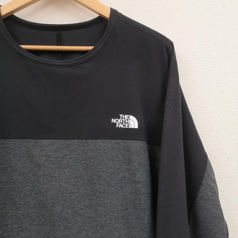 ザノースフェイス THE NORTH FACE カットソー 長袖 4方向ストレッチ 防風 撥水 エイペックス フレックス クルー NP22082 S 黒 / ブラック / black X 灰 / グレー / gray メンズ USED 古着 中古 50170205