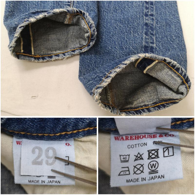 ウエアハウス WAREHOUSE パンツ デニム、ジーンズ BEAMS PLUS 別注 2ND-HAND セコハン ユーズド ウォッシュ デニム パンツ Lot 1105 29インチ インディゴ / インディゴ / Indigo メンズ USED 古着 中古 50170206
