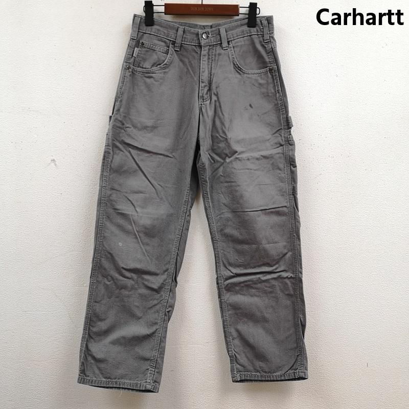 カーハート Carhartt パンツ ワークパンツ、ペインターパンツ ルーズフィット キャンバス カーペンター ペインター パンツ B159-CHR 30インチ 灰 / グレー / gray X チャコールグレー / チャコールグレー / メンズ USED 古着 中古 50170207
