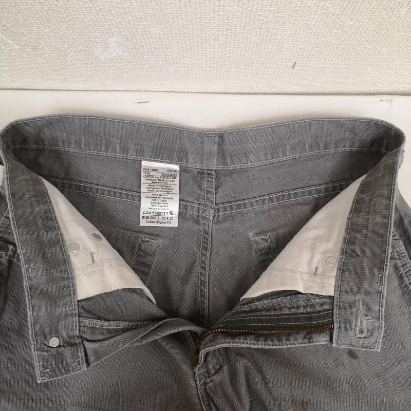 カーハート Carhartt パンツ ワークパンツ、ペインターパンツ ルーズフィット キャンバス カーペンター ペインター パンツ B159-CHR 30インチ 灰 / グレー / gray X チャコールグレー / チャコールグレー / メンズ USED 古着 中古 50170207