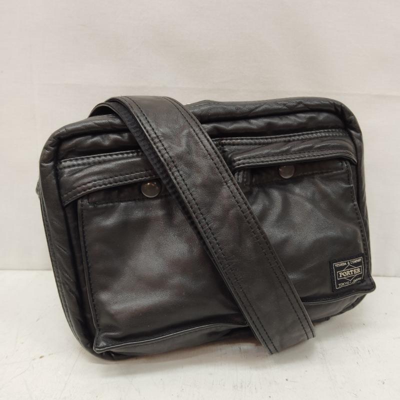 ポーター PORTER ショルダーバッグ ショルダーバッグ タンカー レザー ショルダー バッグ - 黒 / ブラック / black メンズ USED 古着 中古 50170208