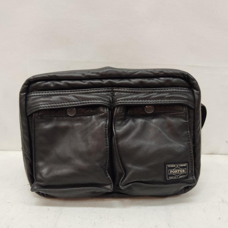 ポーター PORTER ショルダーバッグ ショルダーバッグ タンカー レザー ショルダー バッグ - 黒 / ブラック / black メンズ USED 古着 中古 50170208
