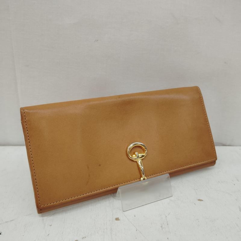 グッチ GUCCI 財布 長財布 80s 90s ヴィンテージ レザー 長財布 ホースシュー - 茶 / ブラウン / brown メンズ USED 古着 中古 50170216