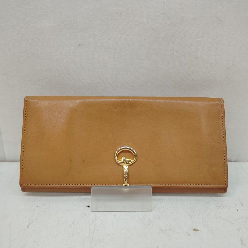 グッチ GUCCI 財布 長財布 80s 90s ヴィンテージ レザー 長財布 ホースシュー - 茶 / ブラウン / brown メンズ USED 古着 中古 50170216