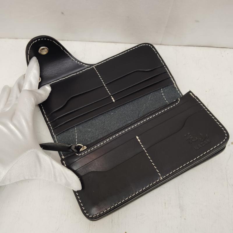 デグナー DEGNER 財布 長財布 花山 レザー ロング ウォレット 京桜 タン - 黒 / ブラック / black メンズ USED 古着 中古 50170221