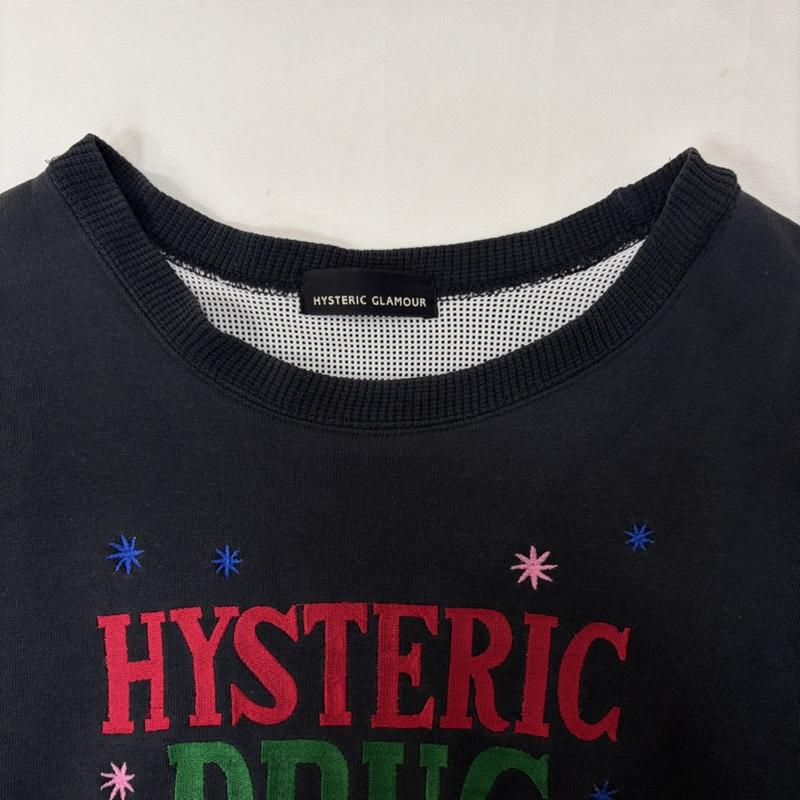 ヒステリックグラマー HYSTERIC GLAMOUR トレーナー 長袖 90s ドラッグクイーン スター スカル 柄 スウェット トレーナー FREE 黒 / ブラック / black レディース USED 古着 中古 50170223