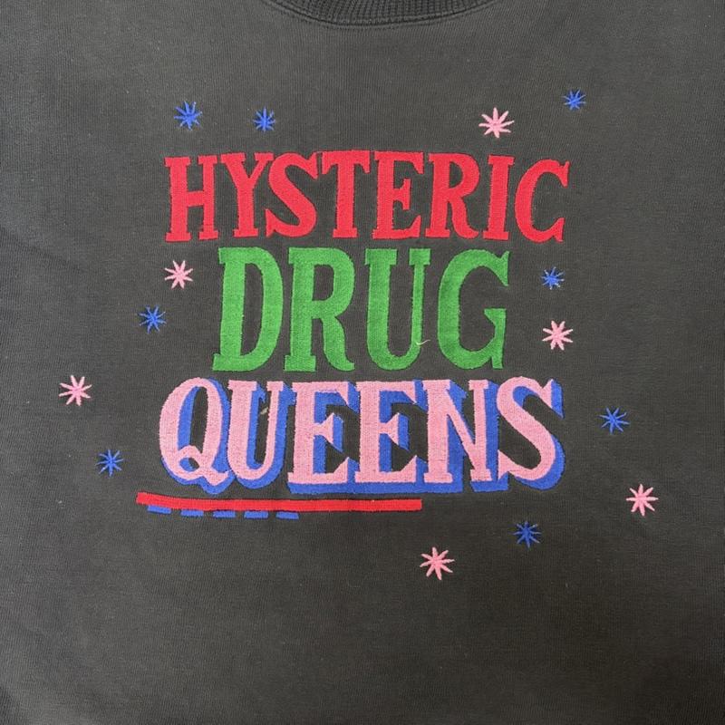 ヒステリックグラマー HYSTERIC GLAMOUR トレーナー 長袖 90s ドラッグクイーン スター スカル 柄 スウェット トレーナー FREE 黒 / ブラック / black レディース USED 古着 中古 50170223