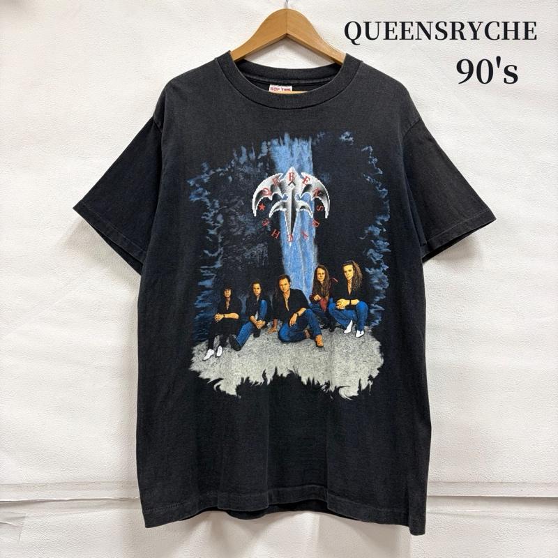 ＵＳフルギ US古着 Tシャツ 半袖 Queensryche クイーンズライク 90 s ヴィンテージ 両面 プリント バンドT ENPRIE ワールドツアー USA製 フェード L プリント X ロゴ、文字 黒 / ブラック / black X マルチカラー / マルチカラー / multicolor メンズ USED 古着 中古 50170228