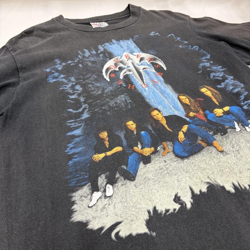 ＵＳフルギ US古着 Tシャツ 半袖 Queensryche クイーンズライク 90 s ヴィンテージ 両面 プリント バンドT ENPRIE ワールドツアー USA製 フェード L プリント X ロゴ、文字 黒 / ブラック / black X マルチカラー / マルチカラー / multicolor メンズ USED 古着 中古 50170228