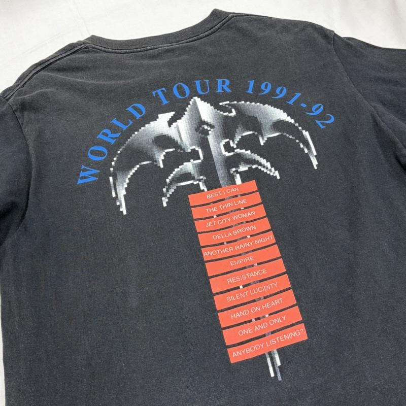 ＵＳフルギ US古着 Tシャツ 半袖 Queensryche クイーンズライク 90 s ヴィンテージ 両面 プリント バンドT ENPRIE ワールドツアー USA製 フェード L プリント X ロゴ、文字 黒 / ブラック / black X マルチカラー / マルチカラー / multicolor メンズ USED 古着 中古 50170228