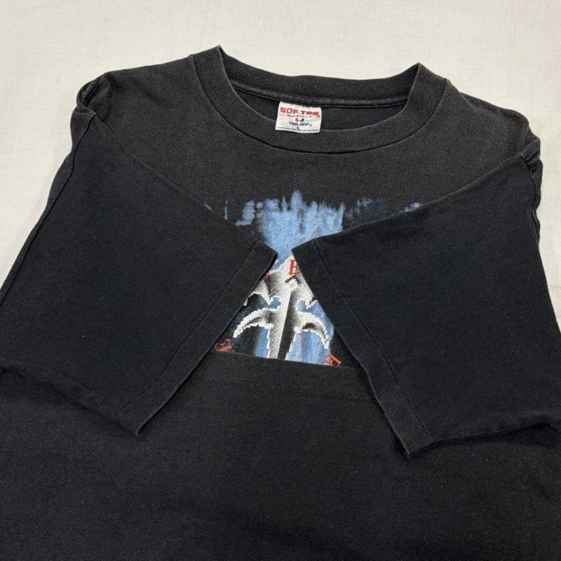 ＵＳフルギ US古着 Tシャツ 半袖 Queensryche クイーンズライク 90 s ヴィンテージ 両面 プリント バンドT ENPRIE ワールドツアー USA製 フェード L プリント X ロゴ、文字 黒 / ブラック / black X マルチカラー / マルチカラー / multicolor メンズ USED 古着 中古 50170228