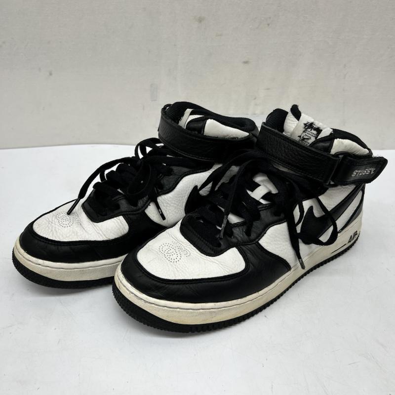 ナイキ NIKE スニーカー スニーカー ×STUSSY ステューシー AIR FORCE 1  07 MID SP DJ7840-002 26.5cm 白 / ホワイト / white X 黒 / ブラック / black メンズ USED 古着 中古 50170233