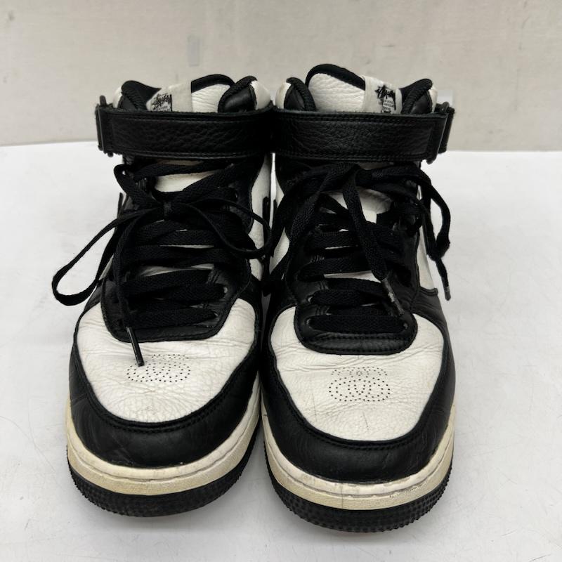ナイキ NIKE スニーカー スニーカー ×STUSSY ステューシー AIR FORCE 1  07 MID SP DJ7840-002 26.5cm 白 / ホワイト / white X 黒 / ブラック / black メンズ USED 古着 中古 50170233