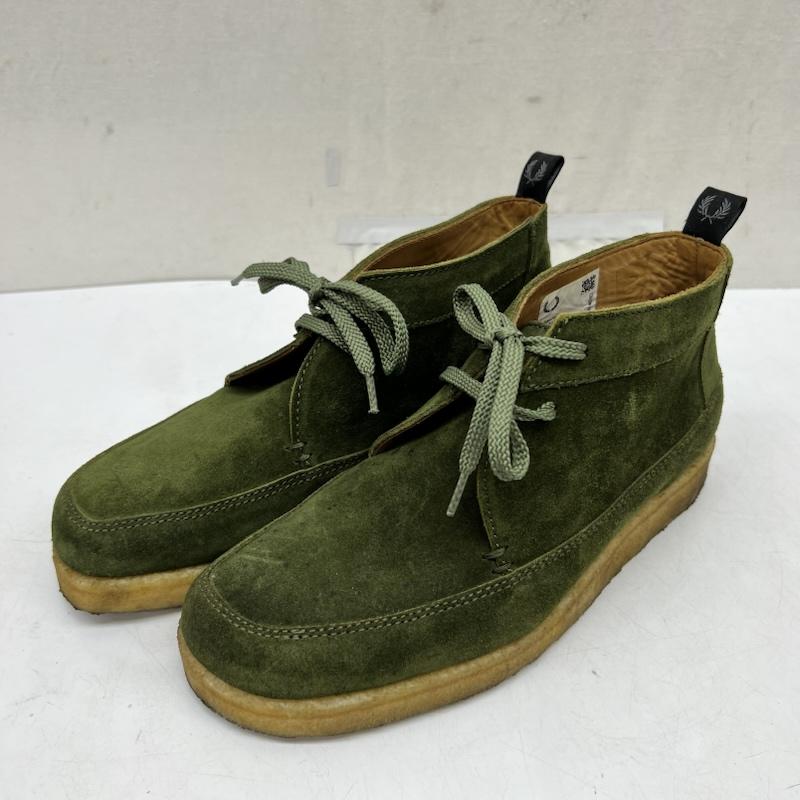 フレッドペリー FRED PERRY ブーツ 一般 Padmore & Barnes コラボ スエード チャッカブーツ UK：7 オリーブグリーン / オリーブグリーン / メンズ USED 古着 中古 50170234