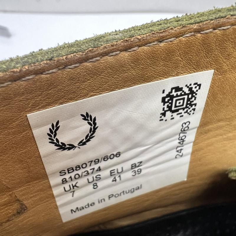 フレッドペリー FRED PERRY ブーツ 一般 Padmore & Barnes コラボ スエード チャッカブーツ UK：7 オリーブグリーン / オリーブグリーン / メンズ USED 古着 中古 50170234