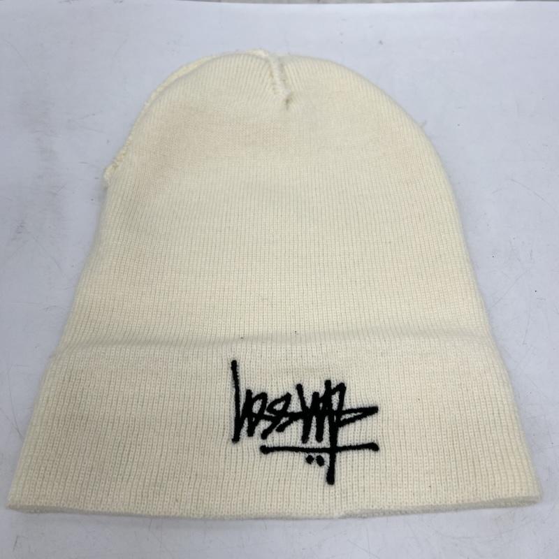 ステューシー STUSSY 帽子 ニット帽 ロゴ ビーニー - 白 / ホワイト / white メンズ USED 古着 中古 50170246