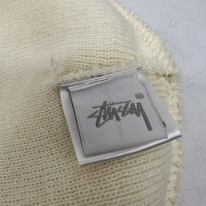 ステューシー STUSSY 帽子 ニット帽 ロゴ ビーニー - 白 / ホワイト / white メンズ USED 古着 中古 50170246