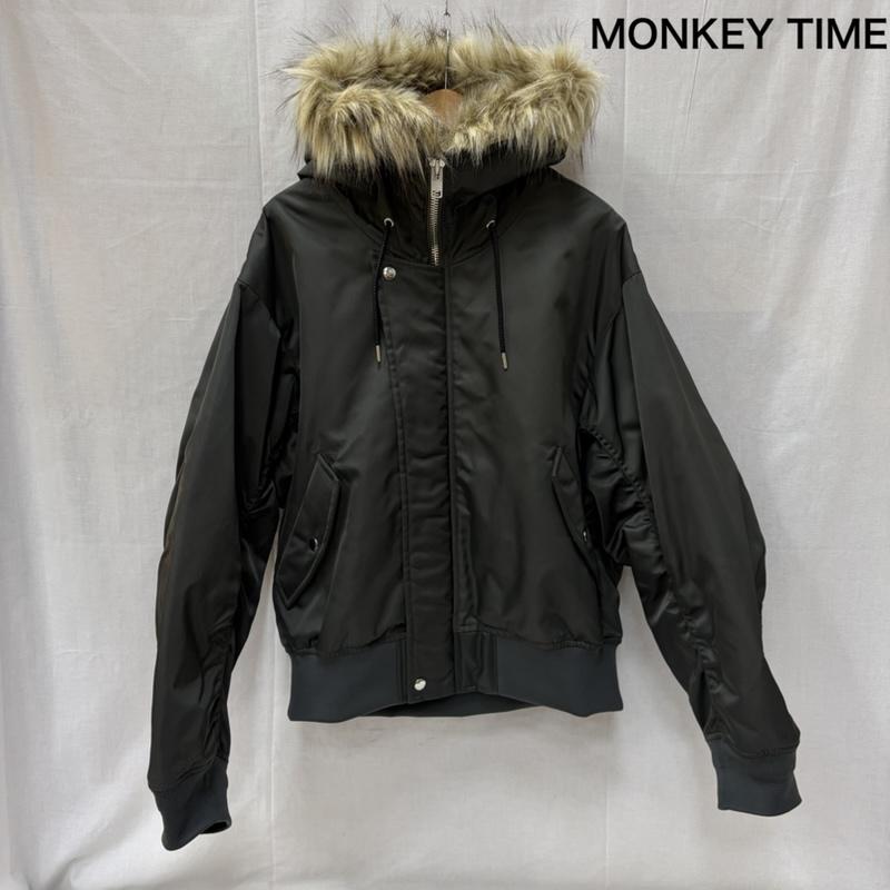 モンキータイム MONKEY TIME ジャケット、上着 フライトジャケット ファー ジャケット 8325-6-000003 N-2B モディファイ L オリーブグリーン / オリーブグリーン / メンズ USED 古着 中古 50170273