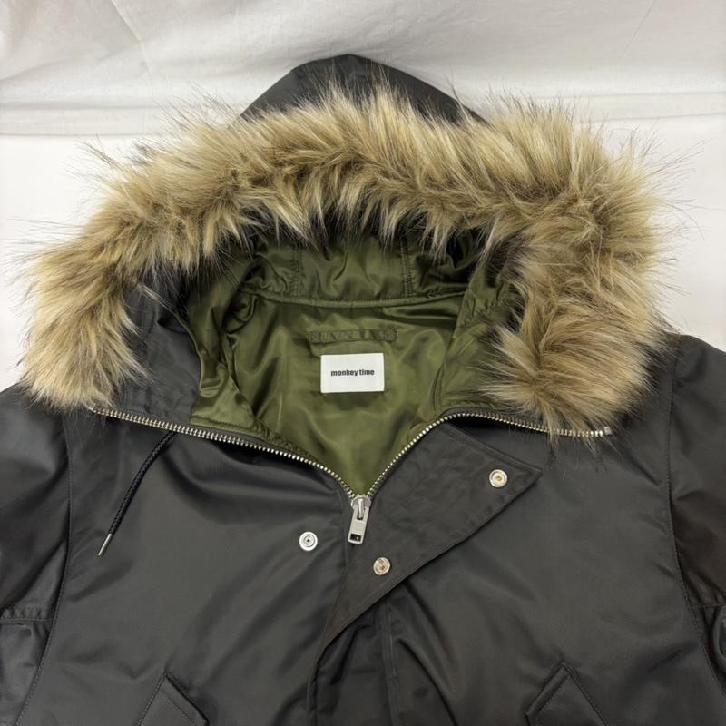 モンキータイム MONKEY TIME ジャケット、上着 フライトジャケット ファー ジャケット 8325-6-000003 N-2B モディファイ L オリーブグリーン / オリーブグリーン / メンズ USED 古着 中古 50170273