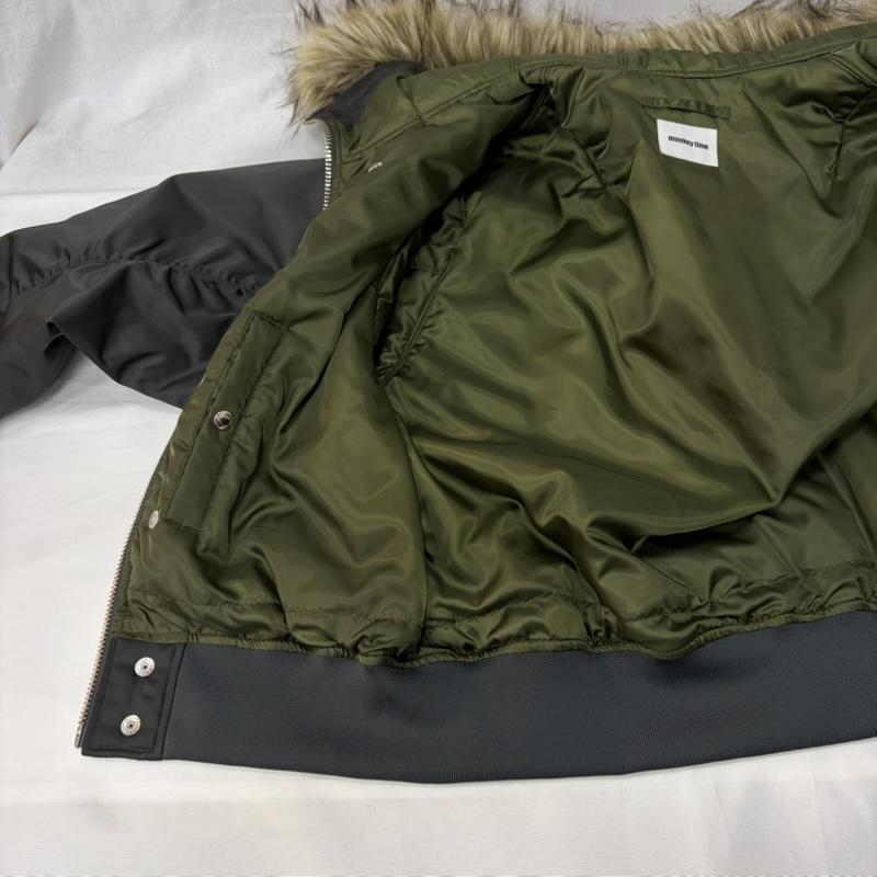 モンキータイム MONKEY TIME ジャケット、上着 フライトジャケット ファー ジャケット 8325-6-000003 N-2B モディファイ L オリーブグリーン / オリーブグリーン / メンズ USED 古着 中古 50170273
