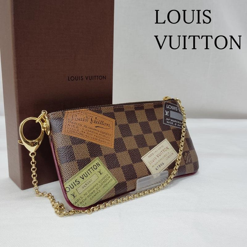 ルイヴィトン LOUIS VUITTON ハンドバッグ ハンドバッグ ハンドバッグ ダミエ エベヌ ポシェット ミラ ラベルコレクション MM N63080 茶 / ブラウン / brown レディース USED 古着 中古 50170279