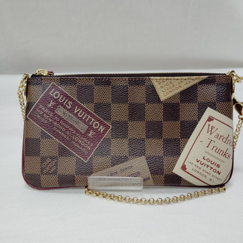 ルイヴィトン LOUIS VUITTON ハンドバッグ ハンドバッグ ハンドバッグ ダミエ エベヌ ポシェット ミラ ラベルコレクション MM N63080 茶 / ブラウン / brown レディース USED 古着 中古 50170279