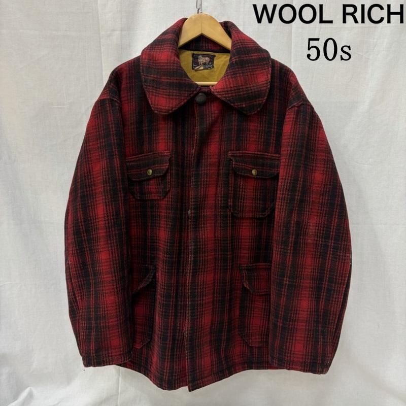 ウールリッチ WOOLRICH ジャケット、上着 ジャンパー、ブルゾン 50s 503 バッファロー チェック マッキーノ ジャケット 46 黒 / ブラック / black X 赤 / レッド / red メンズ USED 古着 中古 50170284