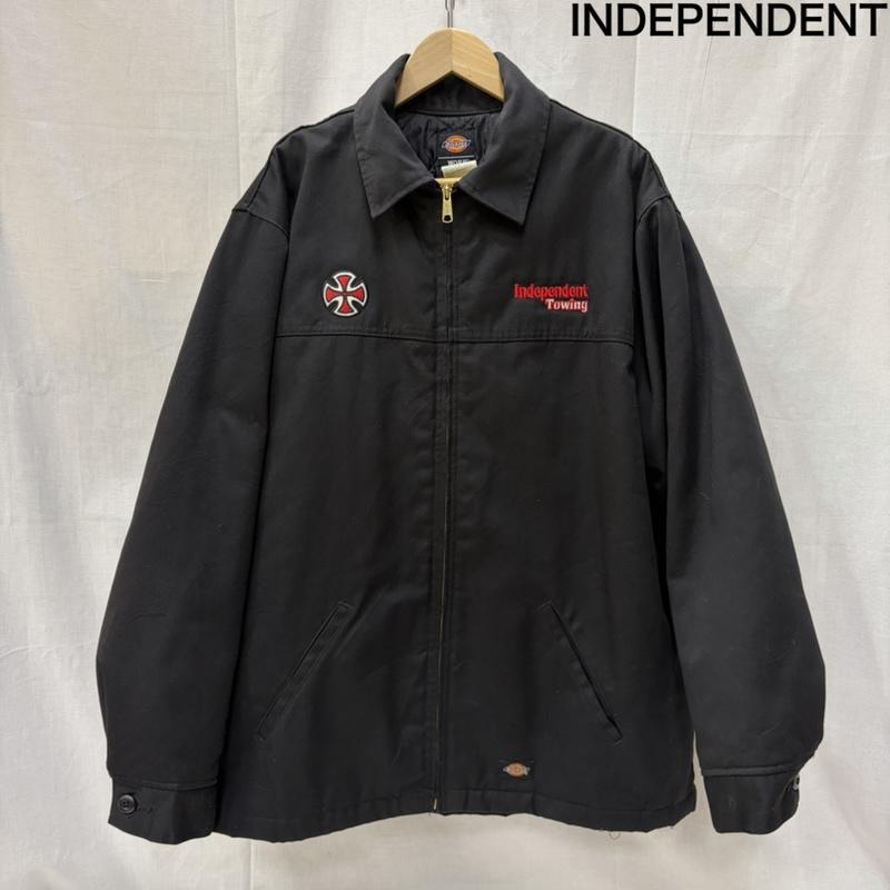 ディッキーズ Dickies ジャケット、上着 ジャンパー、ブルゾン ワーク アイゼンハワー ジャケット Independent ワッペン カスタム XL 黒 / ブラック / black メンズ USED 古着 中古 50170298