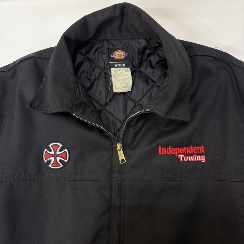 ディッキーズ Dickies ジャケット、上着 ジャンパー、ブルゾン ワーク アイゼンハワー ジャケット Independent ワッペン カスタム XL 黒 / ブラック / black メンズ USED 古着 中古 50170298