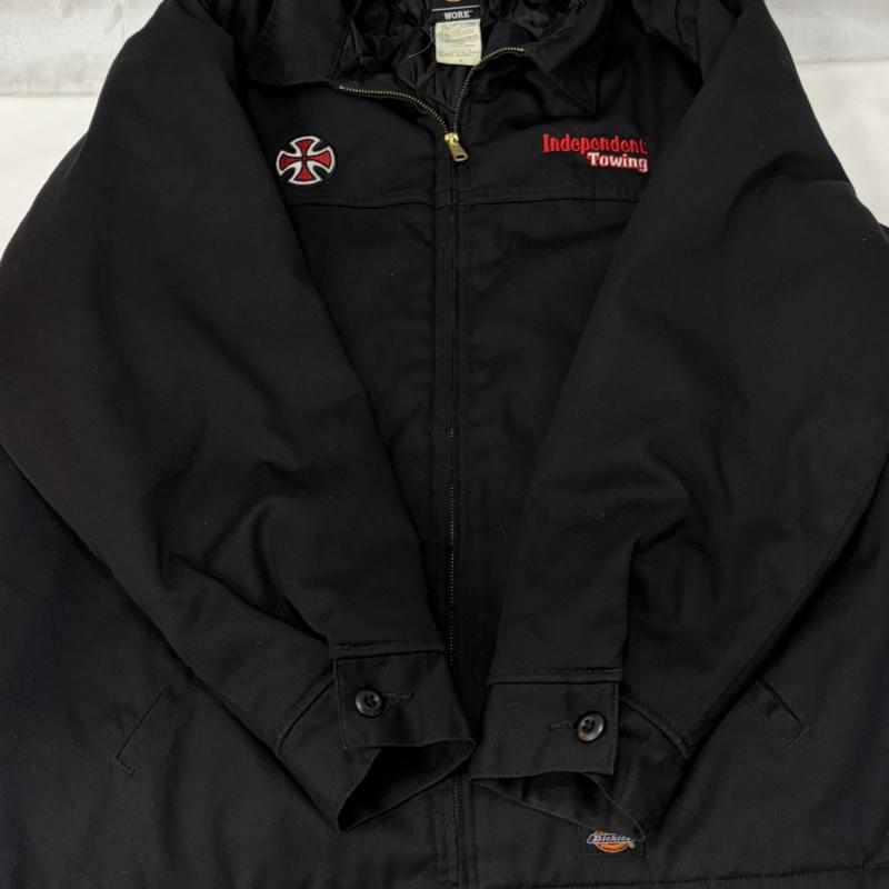 ディッキーズ Dickies ジャケット、上着 ジャンパー、ブルゾン ワーク アイゼンハワー ジャケット Independent ワッペン カスタム XL 黒 / ブラック / black メンズ USED 古着 中古 50170298
