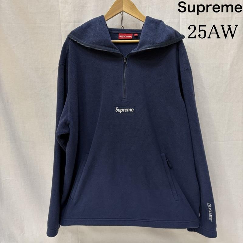 シュプリーム Supreme パーカー 長袖 25AW Polartec Face Mask Half Zip Hooded Sweatshirt ハーフ ジップ フードパーカー XL 紺 / ネイビー / navy メンズ USED 古着 中古 50170305