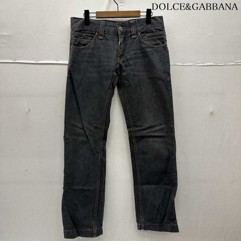 ドルチェアンドガッバーナ DOLCE&GABBANA パンツ デニム、ジーンズ メタル ロゴ プレート ブラック デニム パンツ 14CLASSIC G3PRTD 46 黒 / ブラック / black X 灰 / グレー / gray メンズ USED 古着 中古 50170354