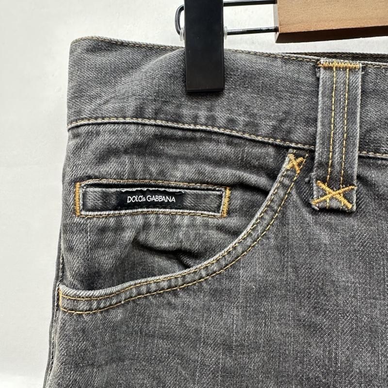 ドルチェアンドガッバーナ DOLCE&GABBANA パンツ デニム、ジーンズ メタル ロゴ プレート ブラック デニム パンツ 14CLASSIC G3PRTD 46 黒 / ブラック / black X 灰 / グレー / gray メンズ USED 古着 中古 50170354