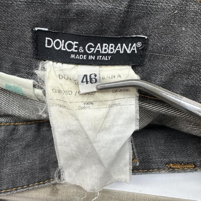 ドルチェアンドガッバーナ DOLCE&GABBANA パンツ デニム、ジーンズ メタル ロゴ プレート ブラック デニム パンツ 14CLASSIC G3PRTD 46 黒 / ブラック / black X 灰 / グレー / gray メンズ USED 古着 中古 50170354