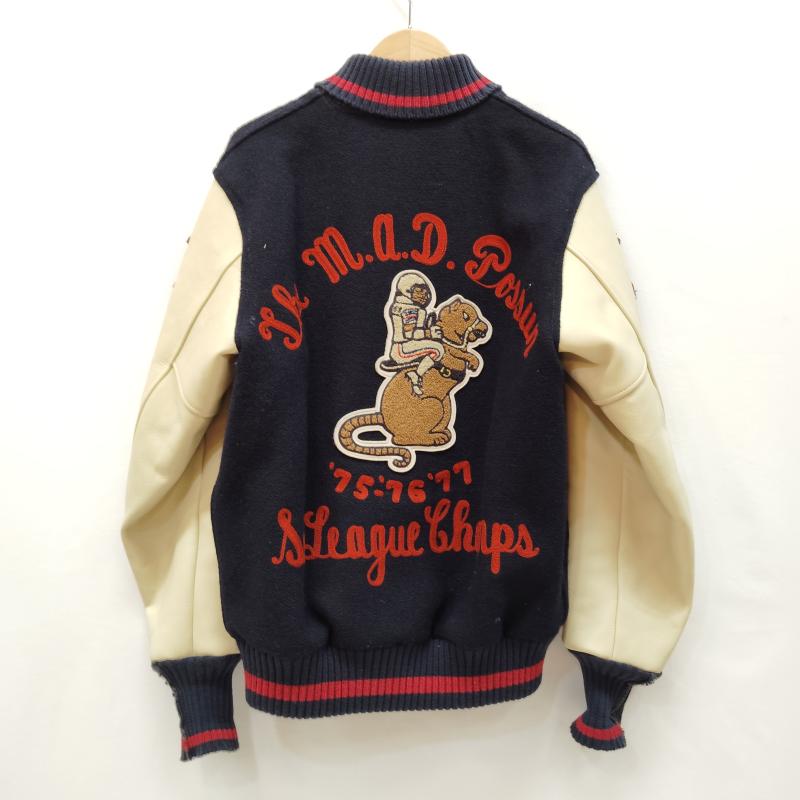 ウエアハウス WAREHOUSE ジャケット、上着 ジャンパー、ブルゾン スタジャン Lot 2129 フルレター アワード ジャケット 42 オフホワイト / オフホワイト / X 紺 / ネイビー / navy X 赤 / レッド / red メンズ USED 古着 中古 50170368