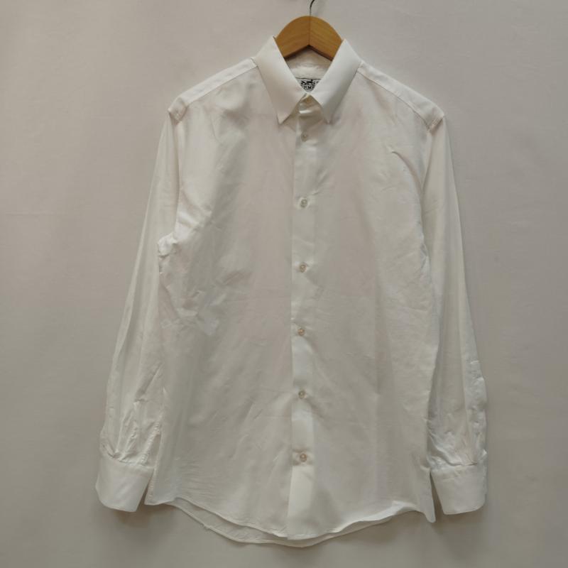 エルメス HERMES シャツ、ブラウス 長袖 長袖 ドレス シャツ コットン フランス製 S 白 / ホワイト / white メンズ USED 古着 中古 50170371