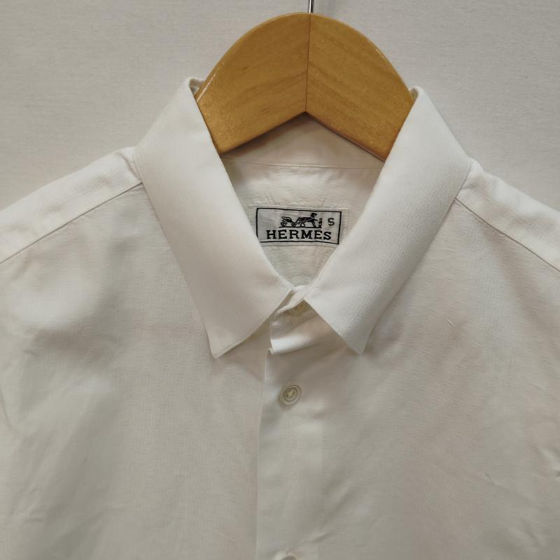 エルメス HERMES シャツ、ブラウス 長袖 長袖 ドレス シャツ コットン フランス製 S 白 / ホワイト / white メンズ USED 古着 中古 50170371