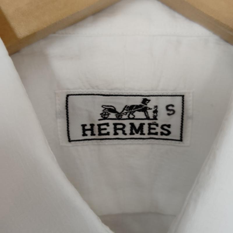 エルメス HERMES シャツ、ブラウス 長袖 長袖 ドレス シャツ コットン フランス製 S 白 / ホワイト / white メンズ USED 古着 中古 50170371