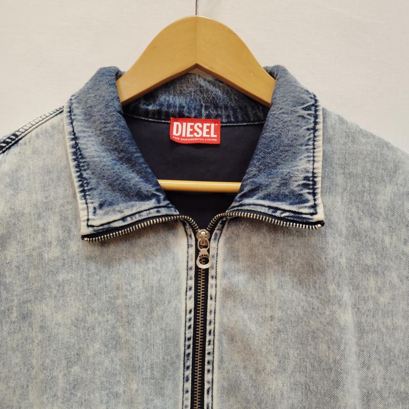 ディーゼル DIESEL ジャケット、上着 ジャケット、ブレザー 24AW オーバルD ジップアップ デニム ジャケット D-KRAP-S1 S 水色 / ライトブルー / メンズ USED 古着 中古 50170376