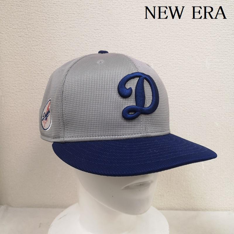 ニューエラ NEW ERA 帽子 キャップ Los Angeles Dodgers ロサンゼルス ドジャース MLB ベースボール キャップ - 灰 / グレー / gray X 青 / ブルー / blue メンズ USED 古着 中古 50170379