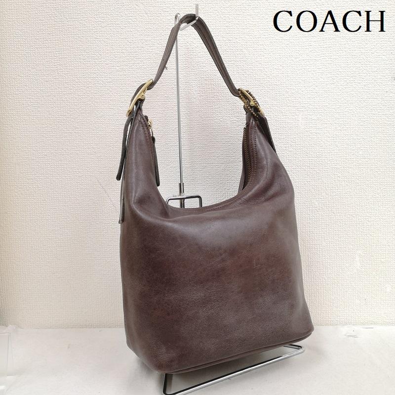 コーチ COACH ショルダーバッグ ショルダーバッグ オールド コーチ ワン ショルダー バッグ 9823 - えんじ / ワインレッド / dark red X 茶 / ブラウン / brown レディース USED 古着 中古 50170388