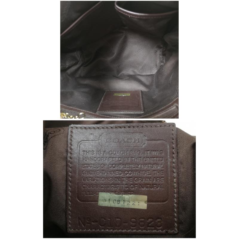 コーチ COACH ショルダーバッグ ショルダーバッグ オールド コーチ ワン ショルダー バッグ 9823 - えんじ / ワインレッド / dark red X 茶 / ブラウン / brown レディース USED 古着 中古 50170388