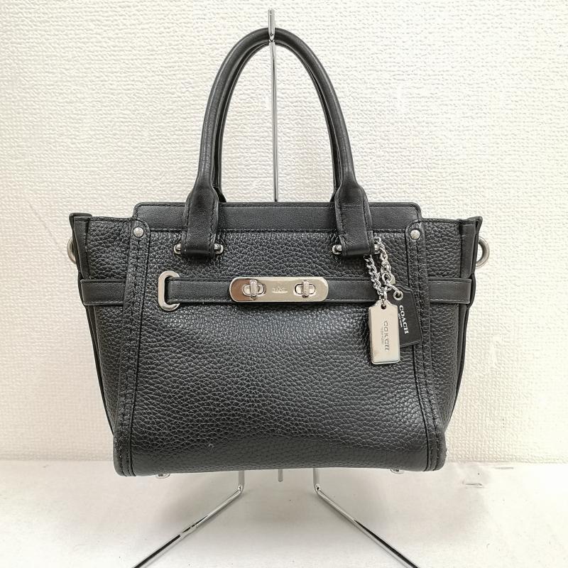 コーチ COACH ハンドバッグ ハンドバッグ スワッガー Swagger 21 キャリーオール ミニ 2WAY ハンド バッグ 2137444 - 黒 / ブラック / black レディース USED 古着 中古 50170392