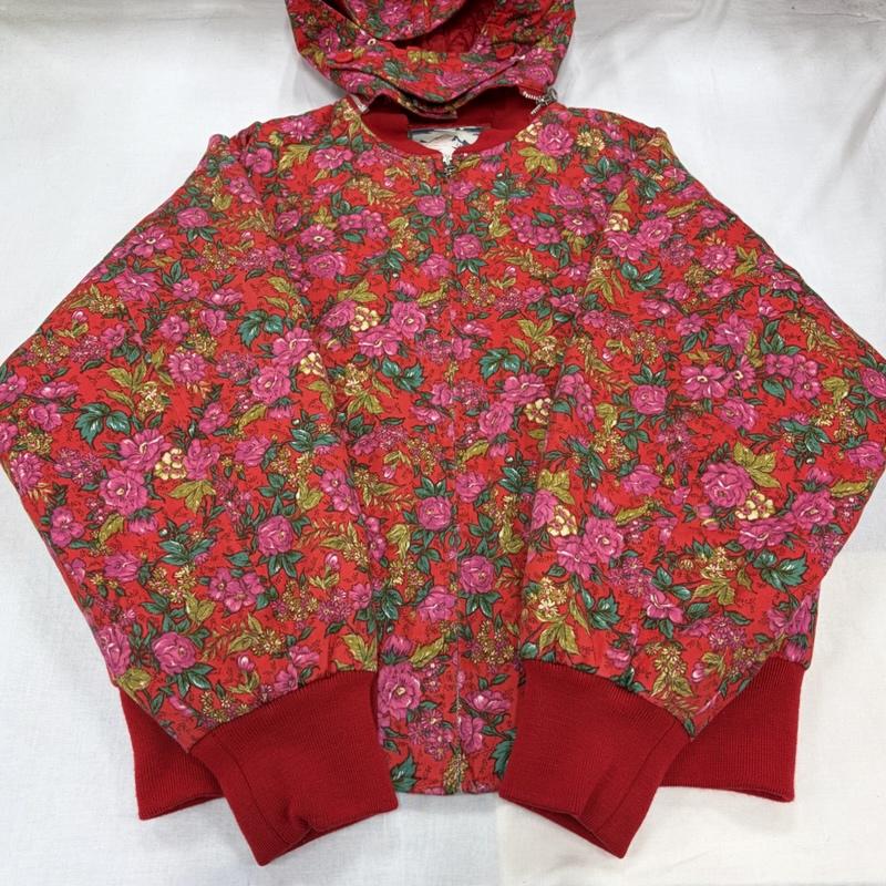 ケンゾー KENZO ジャケット、上着 ジャンパー、ブルゾン 80s 90s OLD ローズ バラ 花柄 キルティング 中綿 ジャケット ジップアップ ブルゾン 日本製 ヴィンテージ 38 花柄 X プリント 赤 / レッド / red X マルチカラー / マルチカラー / multicolor レディース USED 古着 中古 50170403