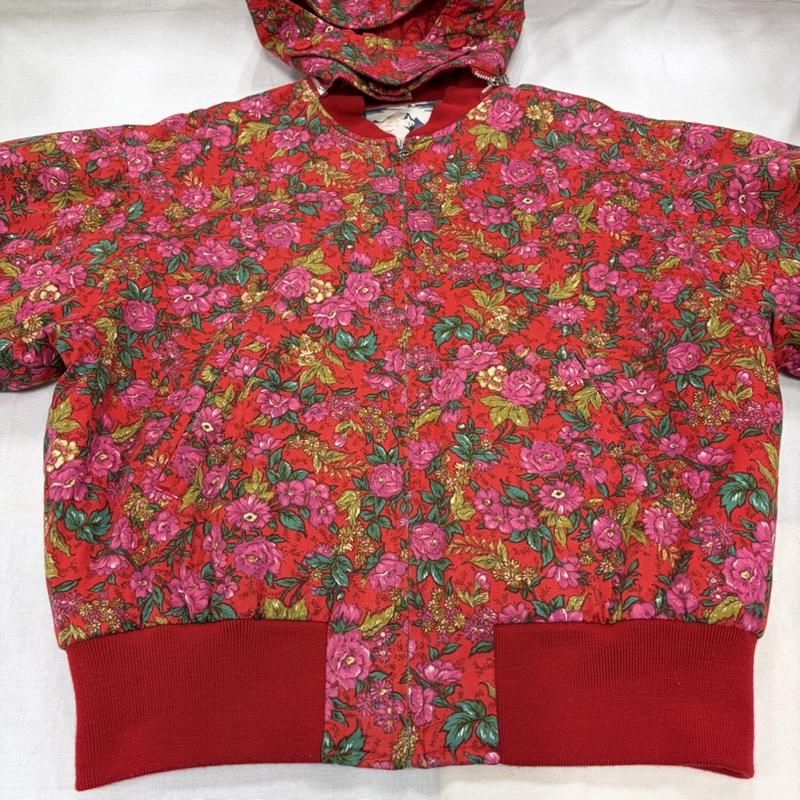 ケンゾー KENZO ジャケット、上着 ジャンパー、ブルゾン 80s 90s OLD ローズ バラ 花柄 キルティング 中綿 ジャケット ジップアップ ブルゾン 日本製 ヴィンテージ 38 花柄 X プリント 赤 / レッド / red X マルチカラー / マルチカラー / multicolor レディース USED 古着 中古 50170403