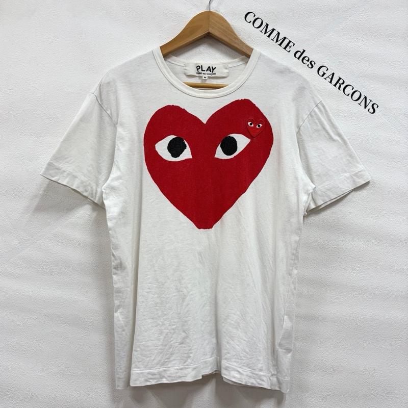 コムデギャルソン COMME des GARCONS Tシャツ 半袖 PLAY プレイ ハート 半袖 Tシャツ ロゴ プリント ワッペン パッチ M プリント X ロゴ、文字 X 刺繍 白 / ホワイト / white X 赤 / レッド / red X 黒 / ブラック / black メンズ USED 古着 中古 50170406