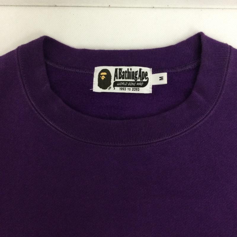 アベイシングエイプ A BATHING APE トレーナー 長袖 a bathing ape 001SWH301009X BAPEロゴ ラインストーン スウェット M ロゴ、文字 紫 / パープル / purple メンズ USED 古着 中古 50170428