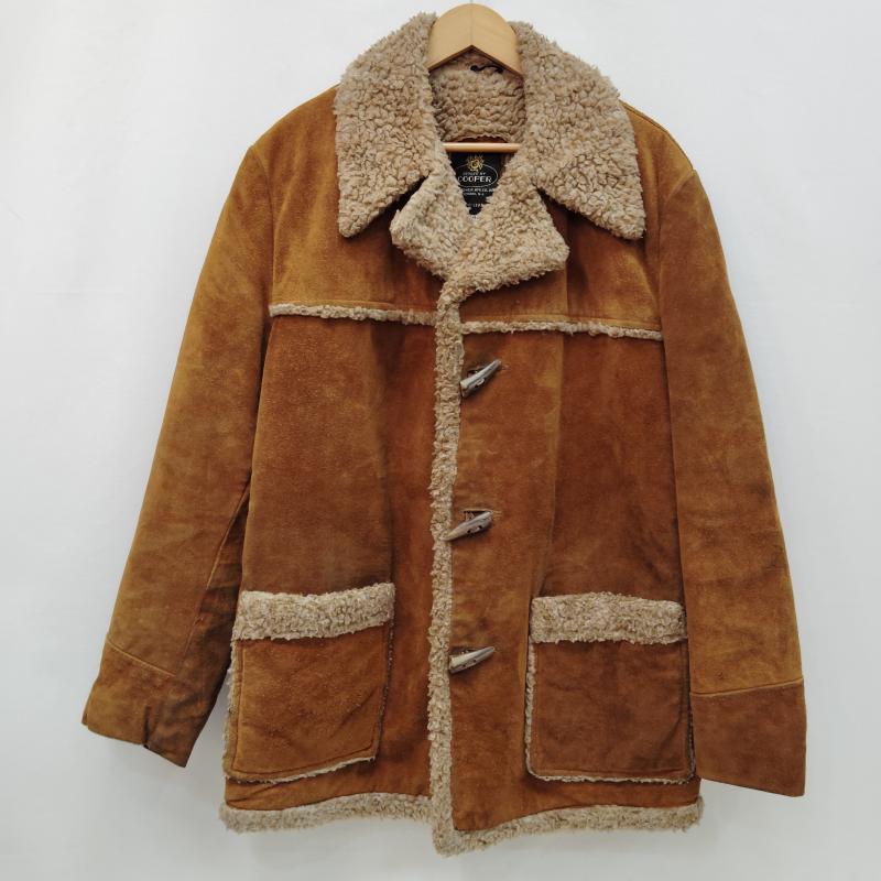 クーパー COOPER コート コート一般 60s 70s ヴィンテージ スエード ボア ランチ コート ダッフル コート 42 茶 / ブラウン / brown X ベージュ / ベージュ / beige メンズ USED 古着 中古 50170444